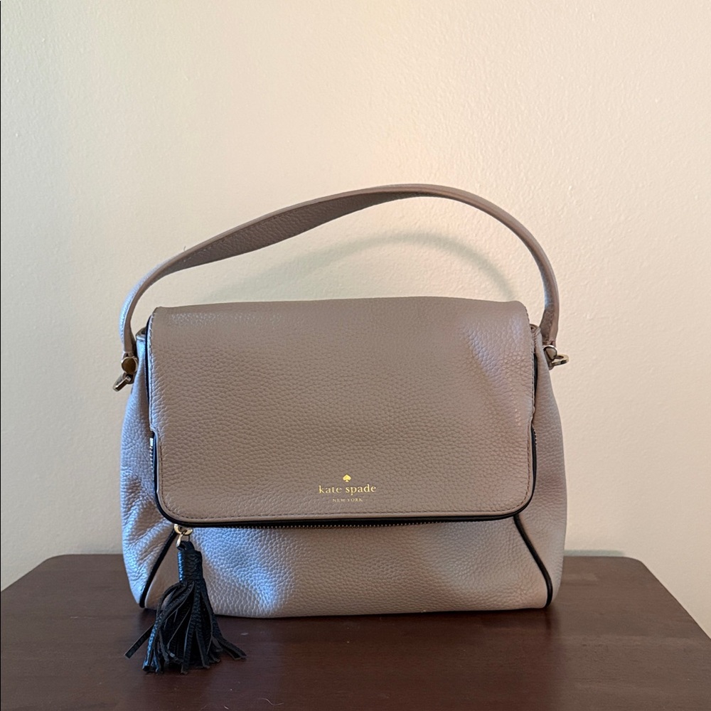 Kate Spade Taupe Leather Shoulder Bag